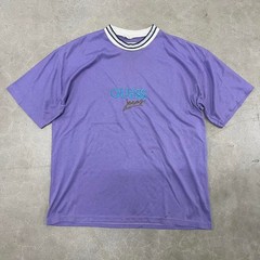Vintage Guess Purple Embroidered Men’s Shirt Cyan Gold Logo Multi-Color 90s VTG