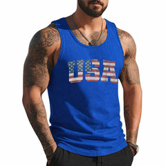 USA US Flag Patriotic 4th of July America Tank Top