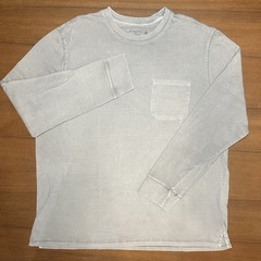 Goodfellow Co Mens XXL Vintage Wash Long Sleeve Pocket Tee Gray 100% Cotton