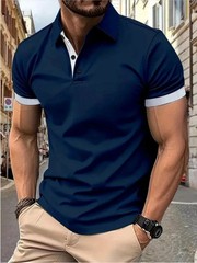 Men’s Breathable Summer Stripe Polo Shirt Stylish Lightweight Casual Top Wear