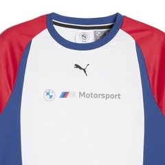 PUMA Bmw M Motorsport Graphic Crew Neck Long Sleeve T-Shirt Mens Blue Casual Top