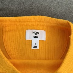 Mode of One Mens S Textured T-Shirt Short-Sleeve Relaxed-Fit Crinkle Orange NWOT