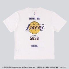 ONE PIECE × NBA T-Shirts Luffy x Los Angeles Lakers BLACK、White