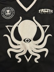 Deep Dark And Dangerous Truth DDD Hockey Jersey Large Black And Purple