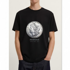 Morgan Dollar Coin Collectors T-Shirt, Silver Dollar Design, Gift Idea