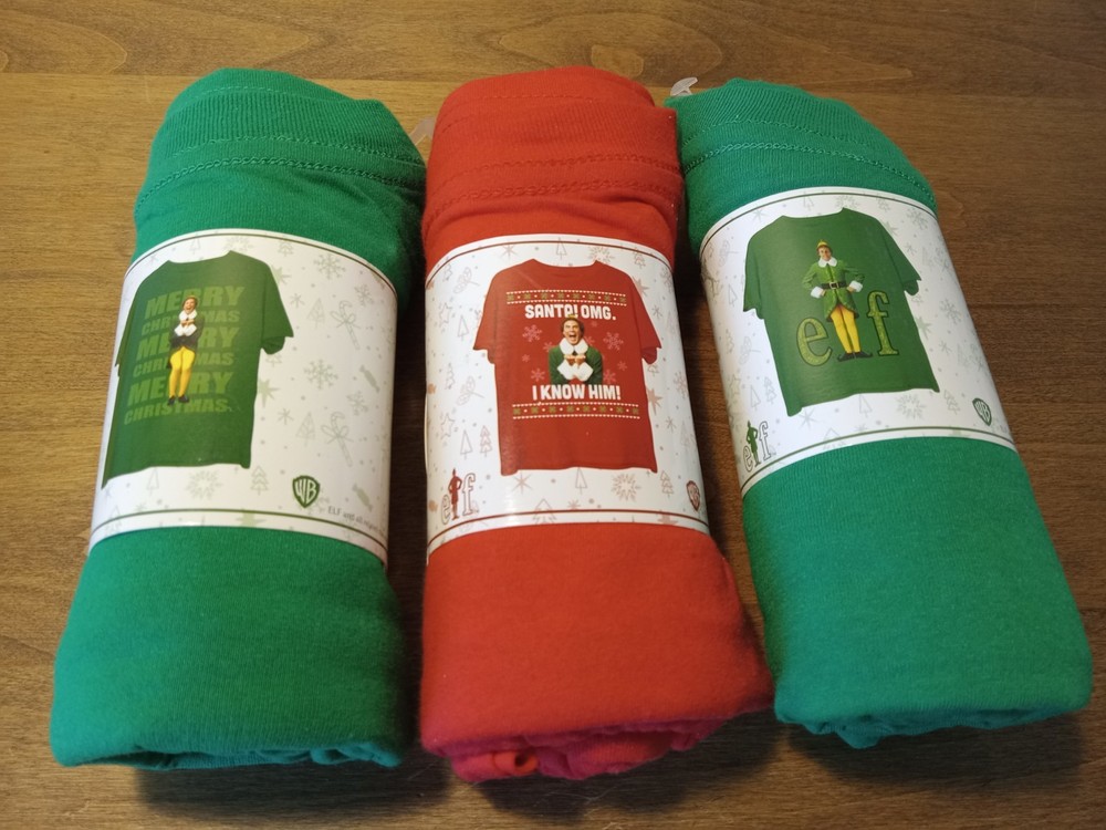 ELF The Movie – Holiday Adult T-Shirt One Size Fits Most, LOT of 3 Designs! NEW