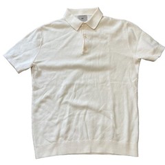 H&M Regular Fit Ribbed Ivory Polo Shirt Size Small NWOT