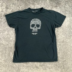 Jagermeister Shirt Mens Large Black Short Sleeve Floral Skull Graphic Tee Liquor