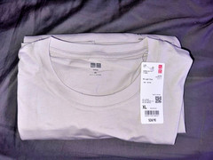 Uniqlo Supima T Shirt Mens XL 02 Light Gray Cotton NEW