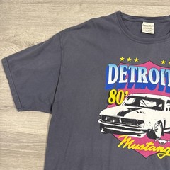 Ford Mustang Shirt Detroit MI 80’s Car Men’s Blue XL ComfortWash Cotton Tee