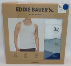 NEW MEN’S “EDDIE BAUER COTTON BLEND A SHIRT TANKS, 4 PACK RIBBED TANK TOPS”