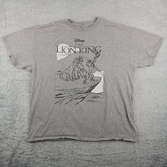 The Lion King Shirt Mens Extra Large Gray Simba Mufasa Graphic Crew Tee