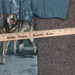 Vintage Habitat Wolves Shirt Mens Medium Blue Cabelas AOP Tee USA Single Stitch