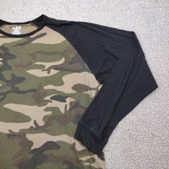 CSG Shirt Mens XXL Black Army Green Camo Raglan Tee