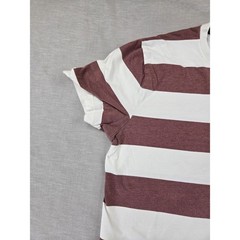 Hollister Mens Must-Have Collection Striped T-Shirt Burgundy White Medium
