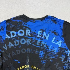 El Salvador Shirt Mens Medium M Black Blue Flag Short Sleeve Lightweight
