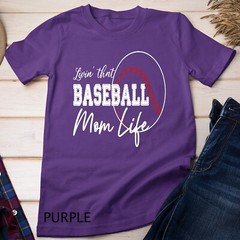Womens Sports Moms Shirt Livin’ That Baseball Mom Life Unisex T-shirt