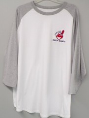 Cleveland Indians Long Live Chief Wahoo Colorblock Raglan Jersey T-Shirt XS-6XL