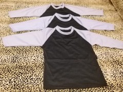 3 Packs Men’s 3/4 Sleeve Crew Neck Raglan Jersey Baseball Tee Shirts Size L