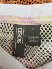 ASOS Unisex Rainbow SwirlTie Dye Mesh Longline FestivalTank Size Small