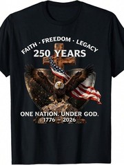 USA 250th Anniversary T-Shirt – Faith Freedom Legacy 1776 2026 Retro Design