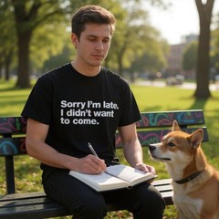 Funny Sorry I’m Late I Didn’t Want to Come T-Shirt Mens Unisex Tee Gift Joke