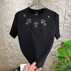 New Men Luxury Diamond Cross Rhinestones Fashion T-Shirt High Quality 3 Colors