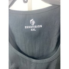 Ekkovision Mens Black Ribbed Tank Top Size 4XL Athletic Gym Workout Shirt