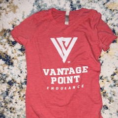 Men’s Red Vantage Point Endurance Graphic Logo Crew Neck Short Sleeve T-Shirt