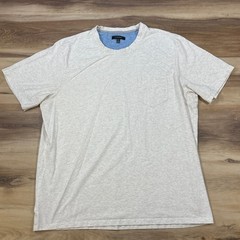 Tahari Pocket T-Shirt Mens XL Minimalist Cotton Blend Regular Fit Heather beige