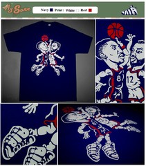 Cajmear 1996 Navy Blue Red White Scottie Pippen basketball shirt