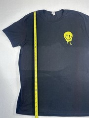 Black Drip Smiley Face Graphic T-Shirt Men’s Size Large Short Sleeve Casual Tee