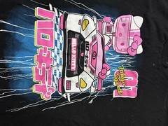 Hello Kitty Tokyo Speed Black Racing Graphic Tee Shirt L Cotton Crew Neck