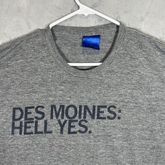 A1 Raygun Des Moines Iowa Hell Yes T Shirt Adult Large Gray USA Made Mens