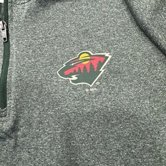 NHL Minnesota Wild Shirt Mens Small Green Long Sleeve 1/4 Zip Lightweight Sport