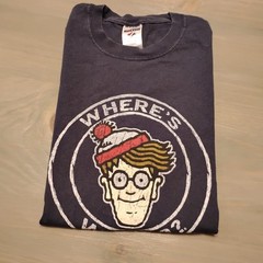 Classic Where’s Waldo T Shirt XL Black Short Sleeve Crew Neck 100% Cotton
