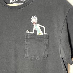 Men’s Adult Swim Rick and Morty Size M Adult Swim Black Pocket T-shirt