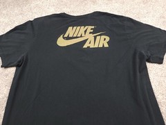 Jordan Nike Shirt Mens Large Black MJ Nike Air Big Swoosh Logo Spell Out