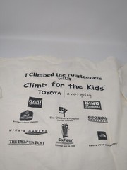 Climb For The Kids Climbing Colorado 14ers Charity Event Vintage T-Shirt Size XL