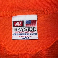 VTG Bayside Carpenters Union NYC T Shirt Men’s Sz L Orange Proud Made in USA Tee