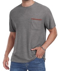 NUOKESASI Mens Casual T-Shirt Long Sleeve Crew Neck Soft Tee Shirts Summer Beach
