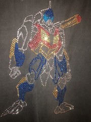 VTG Y2K IV Fatherz Gundam Style Mech Rhinestone Stud Embellished T-Shirt XL RARE