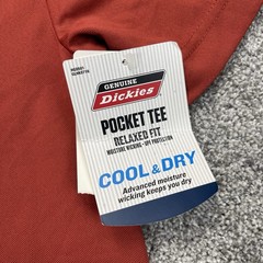 Dickies Pocket Tee T Shirt Mens Medium Polyester Short Sleeve Burnt Orange UPF