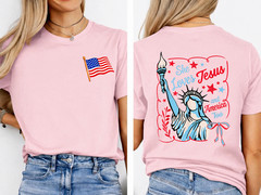 She Loves Jesus And America Too 4th Of July Women 2SIDE T-Shirt