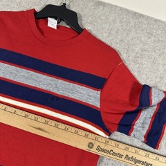 Vintage 70s Hang Ten Striped Shirt Small? Red Surfer Cotton Distressed