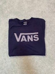 Vans Classic Tee Classic Fit Navy/Frost Gray Size Medium