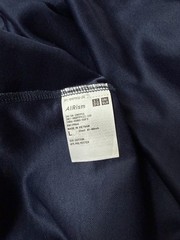 Uniqlo U AIRism Cotton Oversized T-Shirt Blue Gray Large Relaxed Fit 5708
