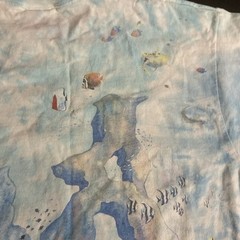Vintage Liquid Blue Coral Reef Aquatic Paradise Tie Dye T Shirt Single Stitch L