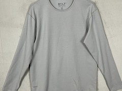 Bylt Drop Cut Lux Long Sleeve Shirt Men’s XL Grey Solid Stretch Gym Performance