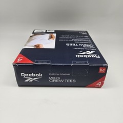 4Pk REEBOK Comfort Men S M L White Blue Black Crew Neck Tag-Free Cotton T Shirts